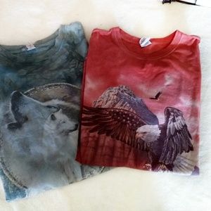Two tie dye men's T-shirts